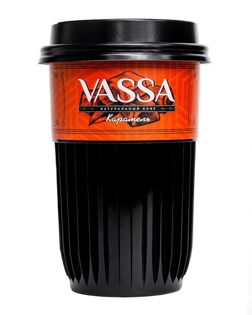 Кофе молотый VASSA в стакане с натуральным сиропом Карамель
