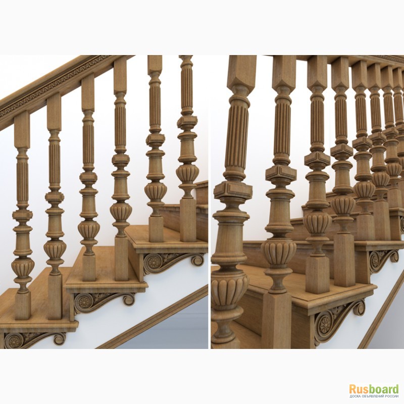 Фото 14. Лестница деревянная из сосны, дуба, бука, ясеня