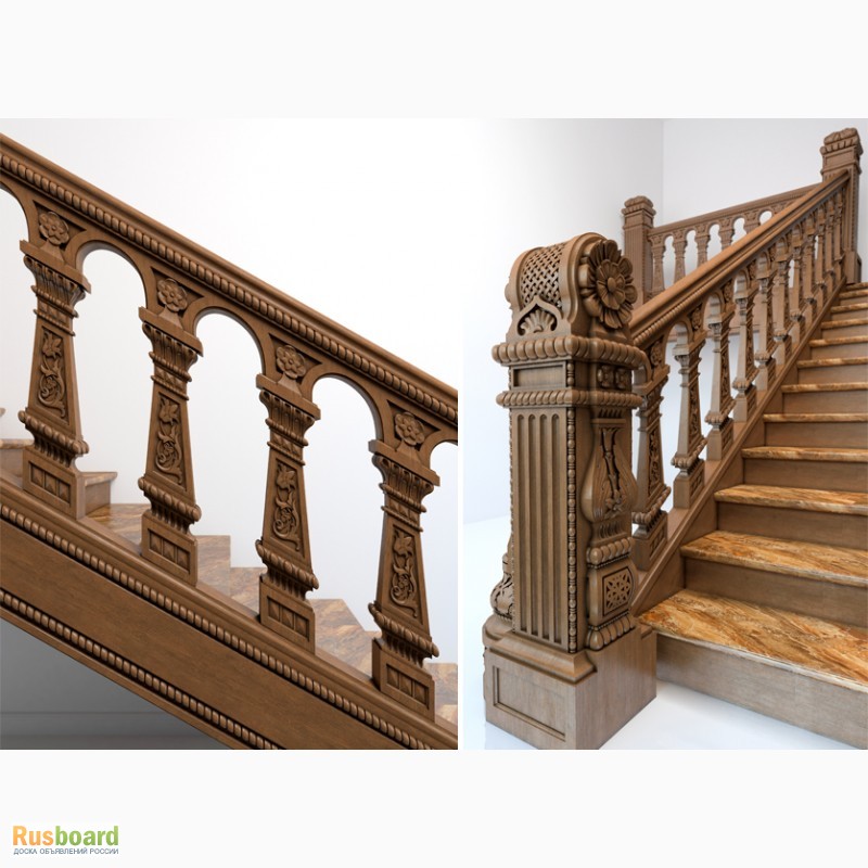 Фото 2. Лестница деревянная из сосны, дуба, бука, ясеня