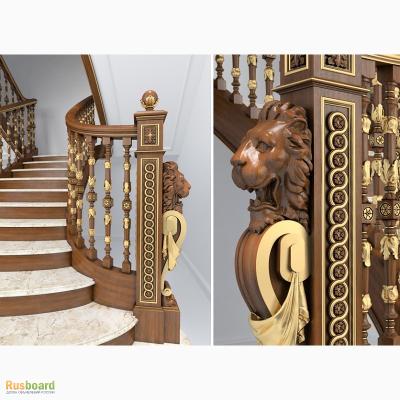 Фото 4. Лестница деревянная из сосны, дуба, бука, ясеня