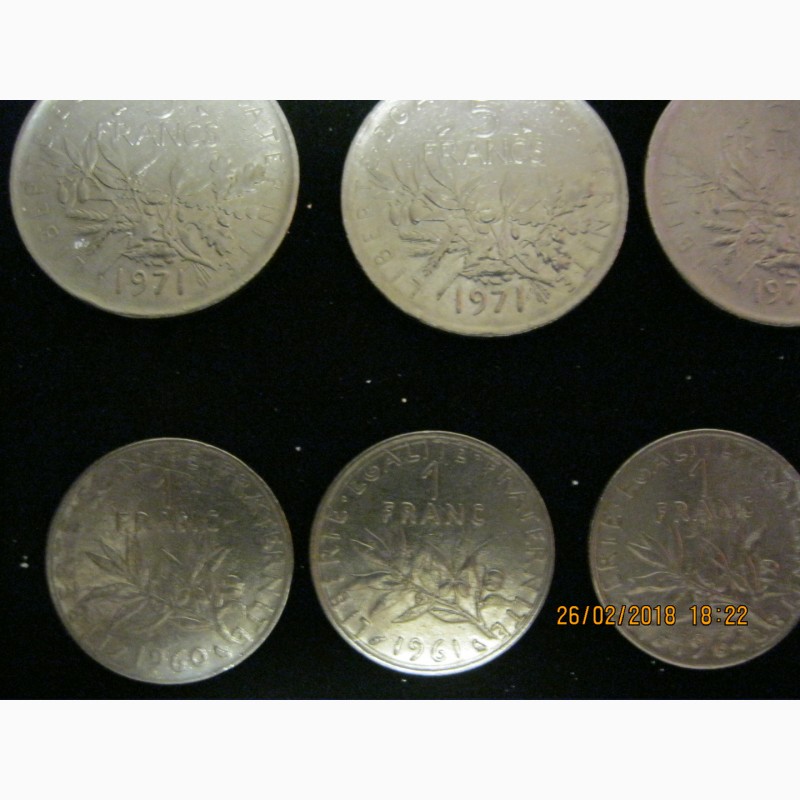 Фото 2. Комплект монет Франции 1960 - 2000г.г.( 30 шт. )
