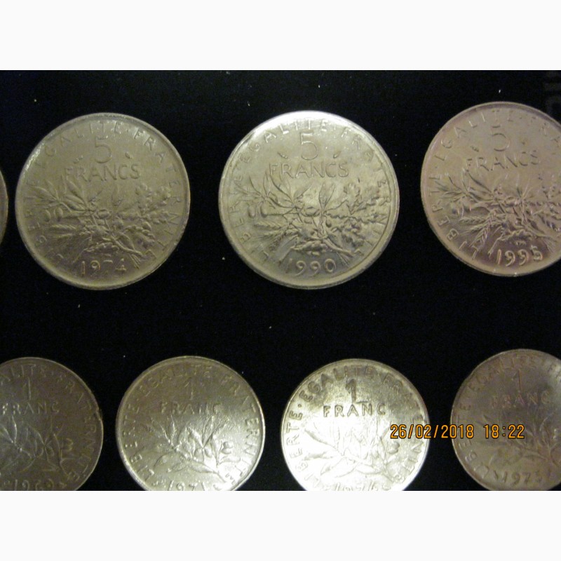 Фото 3. Комплект монет Франции 1960 - 2000г.г.( 30 шт. )