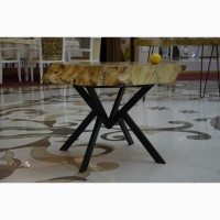 Кофейный лофт-столик из капового спила (массив)