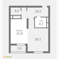 В ЖК Розмарин продаю однокомнатную квартиру на 4 этаже