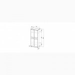 Шкаф распашной 2-х дверный ЛАНС-1 Дуб Сонома/вставка Белый