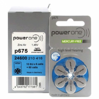 Батарейки для слуховых аппаратов PowerOne p675