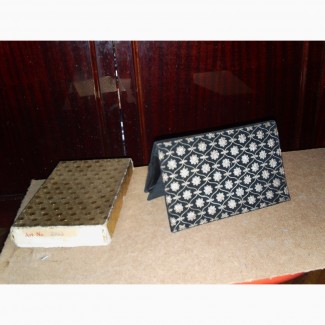 Черная бархатная сумочка-клатч, расшитая серебром со стразами. 50-60-е г.г