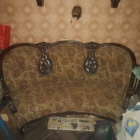 Антикварный диван. Ампир. Орех. Резьба. Российская империя. До 1850г