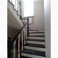 Деревянная лестница на бетон из кавказкого бука