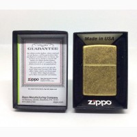 Зажигалка Zippo 201FB Antique Finish Brass