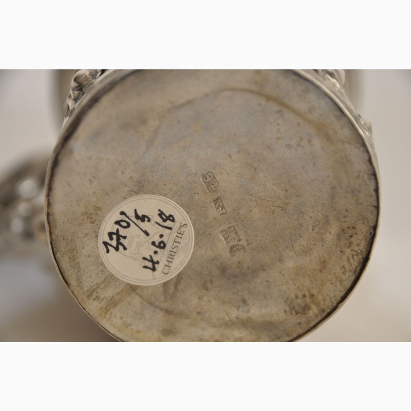 Фото 3. Антикварная Серебряная кружка с крышкой. 84 проба. 1833 год